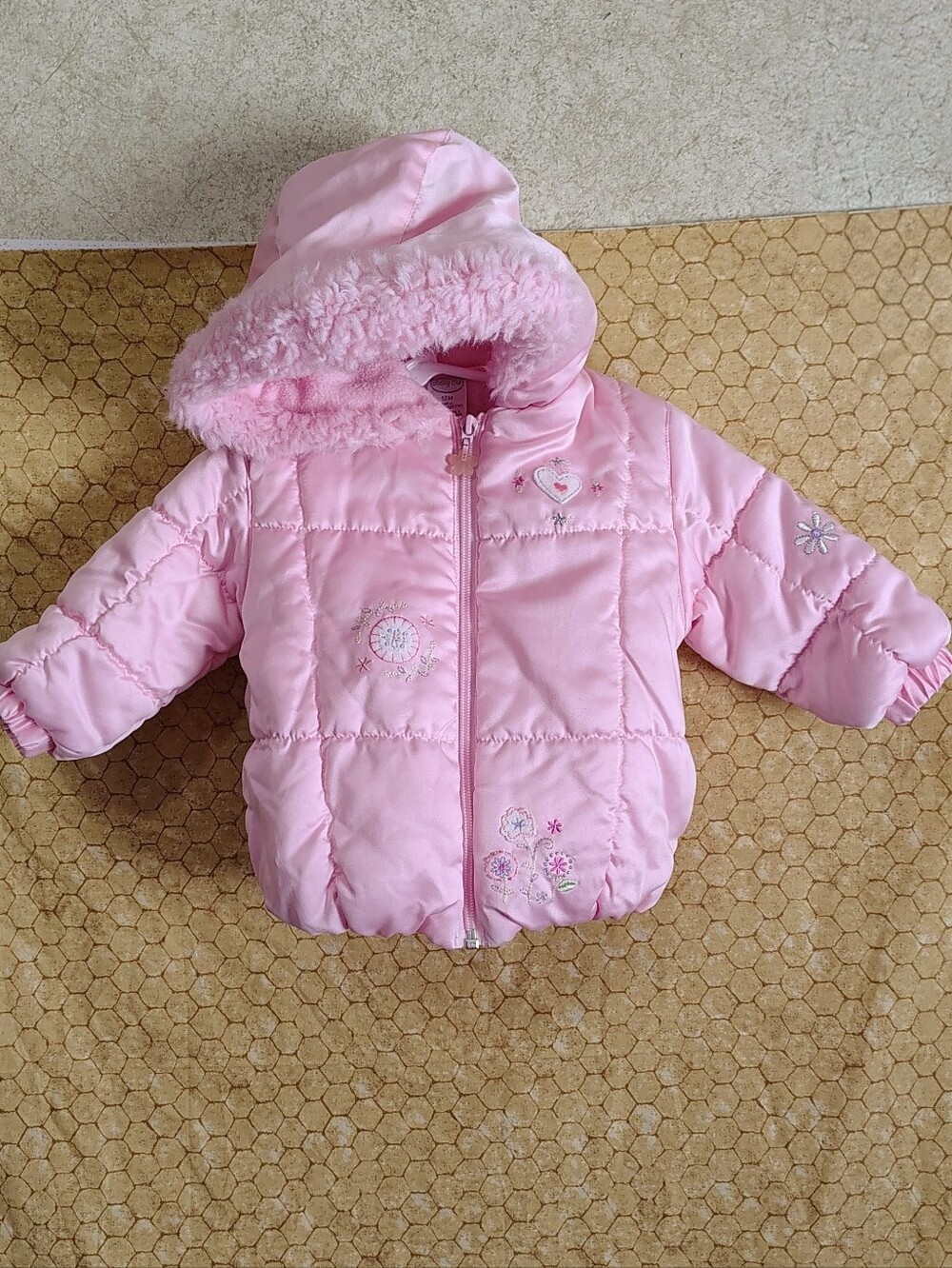 Starting Out Coat Size 12 Months Embroidered Vintage Floral Pink Hooded